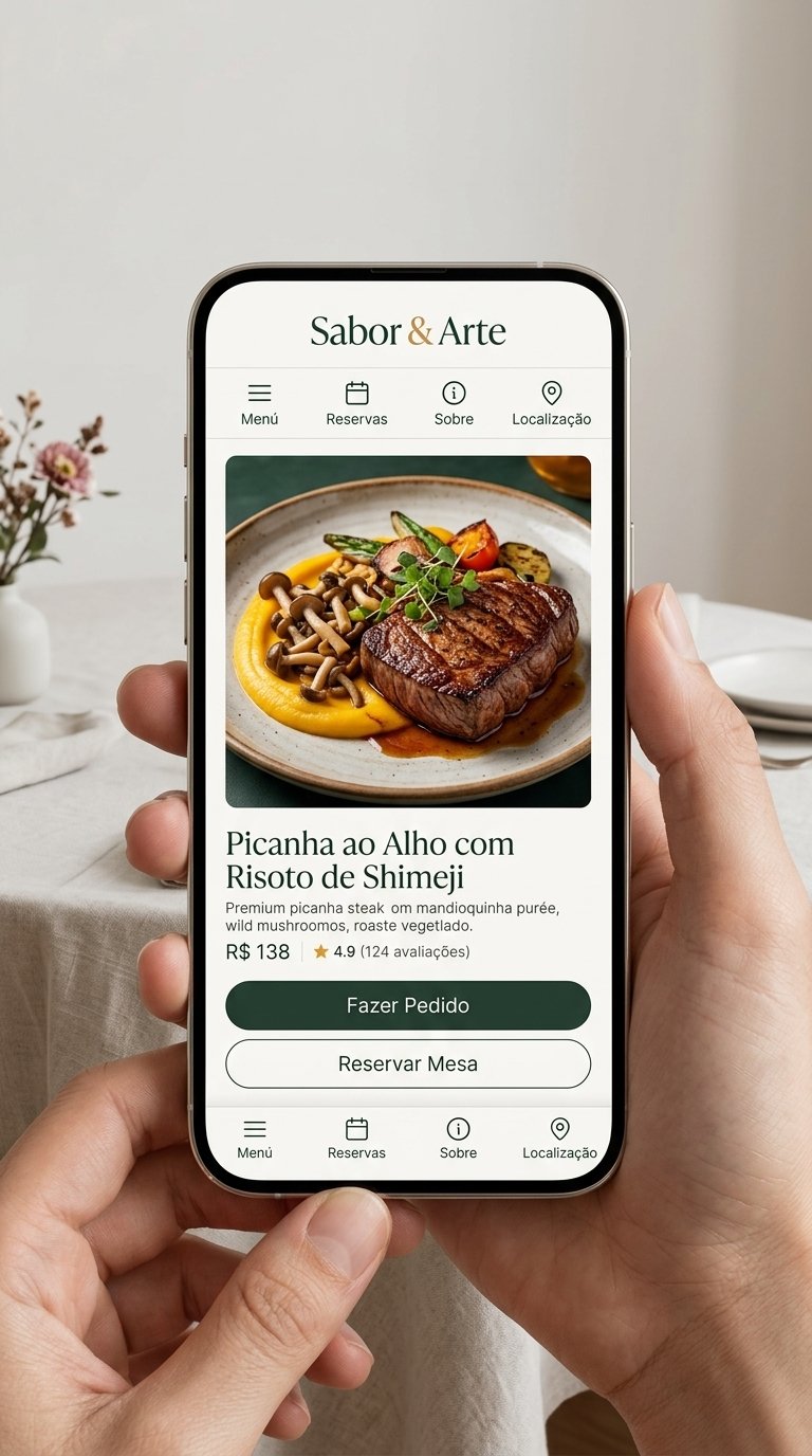 Exemplo de cardápio digital em celular